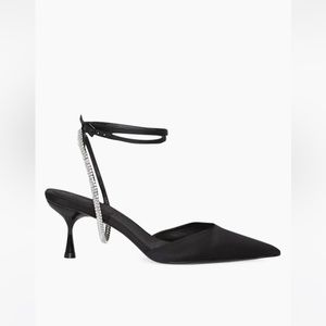 Jonathan Simkhai 'Sam' Crystal Embellished Black Satin Heel